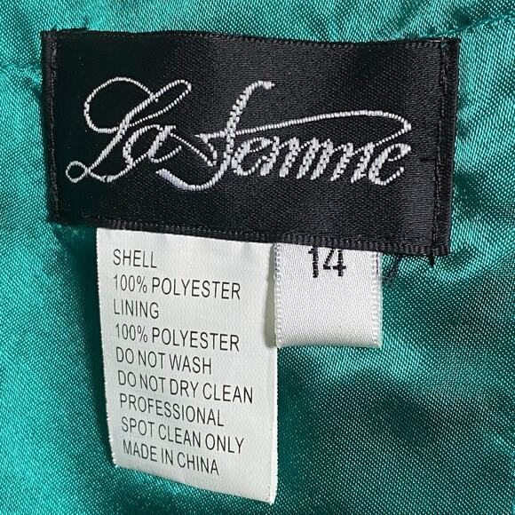 Y2K La Femme Womens Ombre Mermaid Maxi Dress Size 14 Chiffon Fairy Tinkerbell - Picture 10 of 16